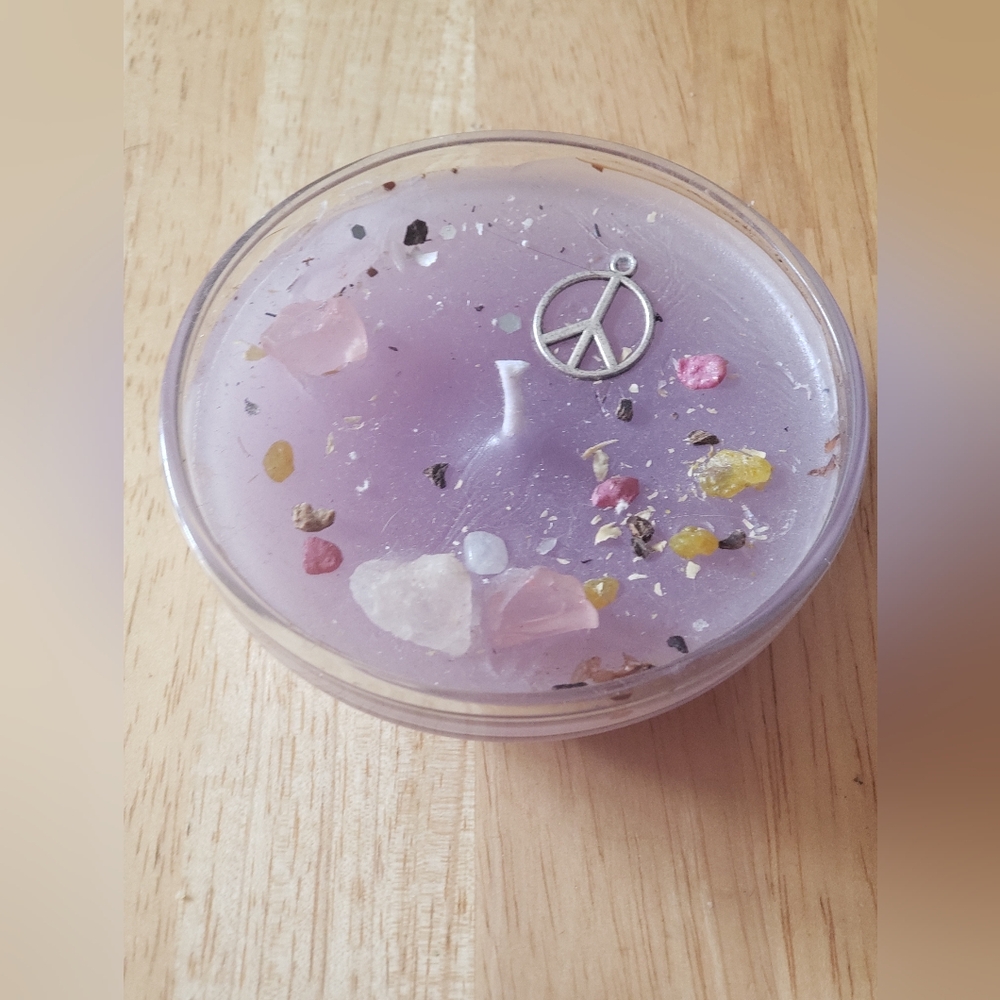 Handmade Purple Peace Soy Wax Candle - Picture 2 of 6